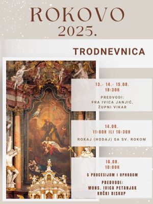 Bogat duhovni program u Virovitici za Rokovo: Trodnevnica, sveta misa s procesijom i tematska “šetnja sa sv. Rokom” 2 zupa za Rokovo